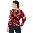 thumbnail image 3 of Sofia Jeans by Sofia Vergara Women's Print Top with 3/4 Puff Sleeves, 3 of 3
