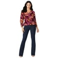 thumbnail image 2 of Sofia Jeans by Sofia Vergara Women's Print Top with 3/4 Puff Sleeves, 2 of 3