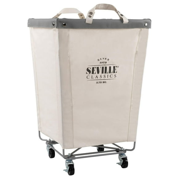 Seville Classics Heavy-Duty Laundry Hamper with Wheels, 18" x 18" x 27"