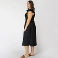thumbnail image 4 of Devoted Women’s Plus size sleeveless midi dress with shoulder ruffle, 4 of 8