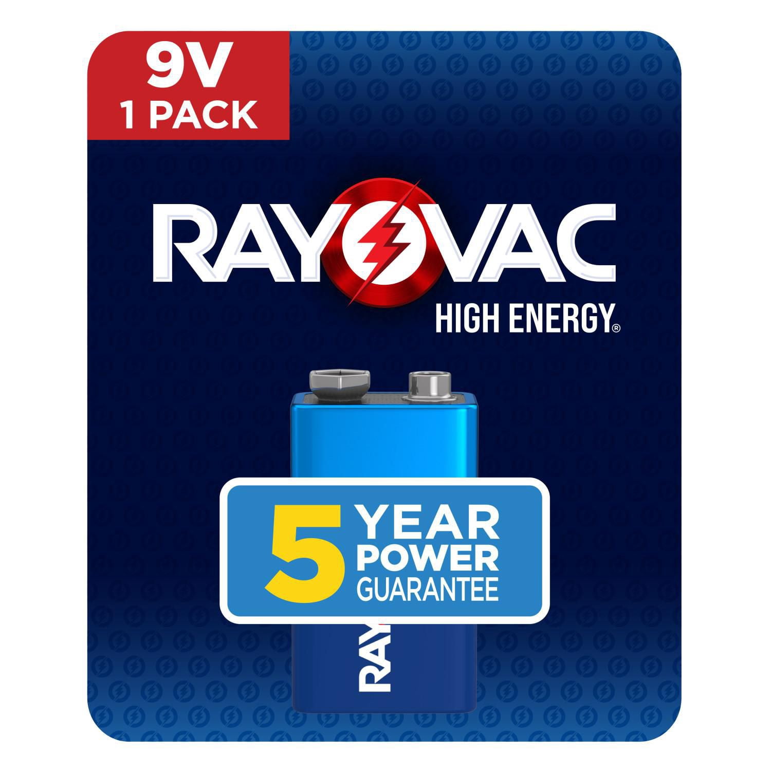 Rayovac High Energy 9V Batteries (1 Pack), Alkaline 9 Volt Batteries