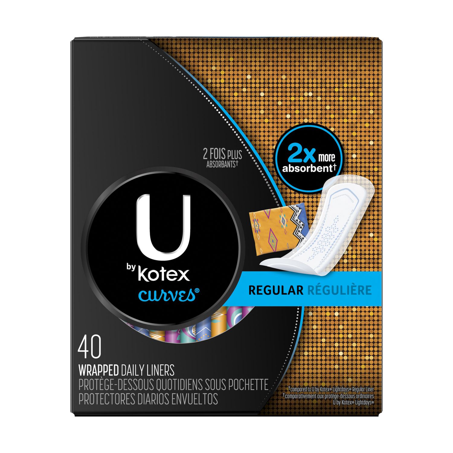 U by Kotex Curves Liners, Regular, Unscented Walmart Canada