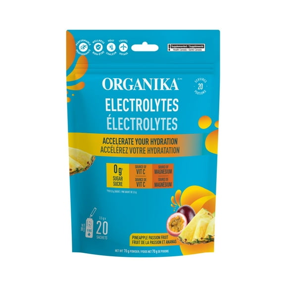 ORGANIKA Sachets d'électrolytes - Ananas et Fruit de la Passion 3.5G x 20