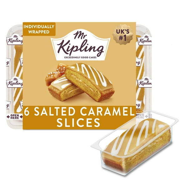 Mr. Kipling Salted Caramel Sponge Cake Slices, 6 slices, 165 g total