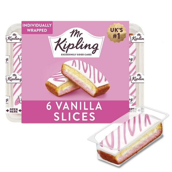 Mr. Kipling Vanilla Sponge Cake Slices, 6 slices, 165 g total