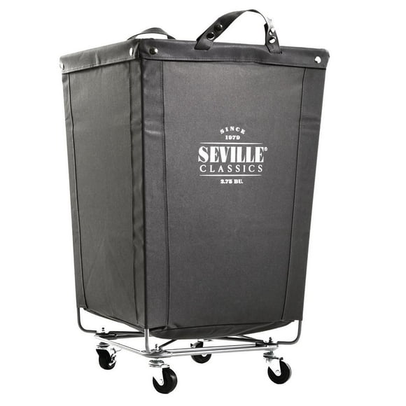 Seville Classics Heavy-Duty Laundry Hamper with Wheels, 18" x 18" x 27"