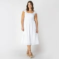 thumbnail image 2 of Devoted Women’s Plus size sleeveless midi dress with shoulder ruffle, 2 of 7