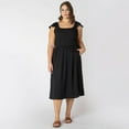 thumbnail image 2 of Devoted Women’s Plus size sleeveless midi dress with shoulder ruffle, 2 of 8