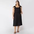 thumbnail image 2 of Devoted Women’s Plus size sleeveless midi dress with shoulder ruffle, 2 of 8