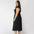 thumbnail image 3 of Devoted Women’s Plus size sleeveless midi dress with shoulder ruffle, 3 of 8