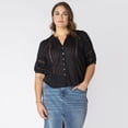 thumbnail image 1 of Devoted Women’s Plus size short sleeve button up blouse, 1 of 6