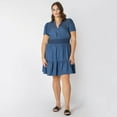 thumbnail image 2 of Devoted Taille Plus Femme mini robe en denim à manches courtes, 2 of 8