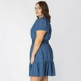 thumbnail image 3 of Devoted Taille Plus Femme mini robe en denim à manches courtes, 3 of 8