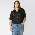 thumbnail image 1 of Devoted Taille Plus Femme chemisier boutonné à manches courtes, 1 of 6