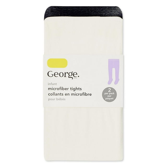 George Baby Girls' Cotton Blend Tights 2-Pack