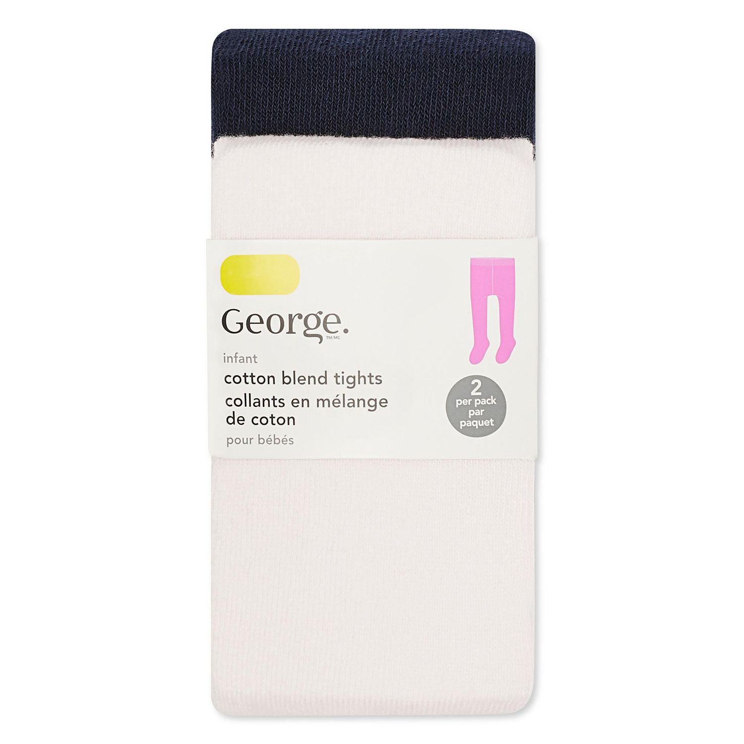 Lot de 2 paires collants en mélange coton George pour bébés filles