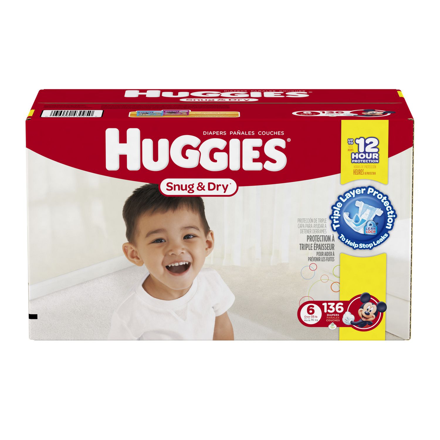 HUGGIES Snug & Dry Diapers 222 Count Size 3 Packaging May Vary 