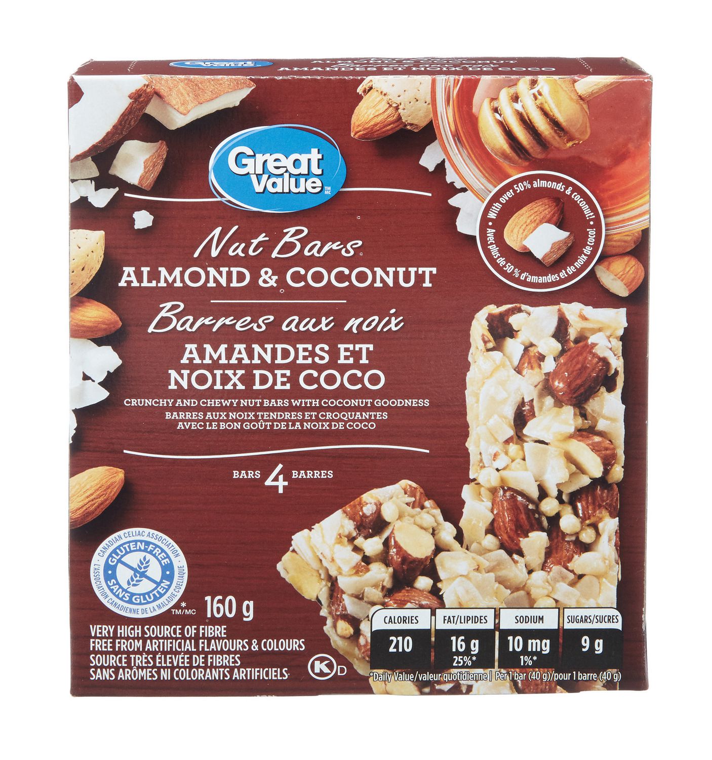 Great Value Almond and Coconut Nut Bars Walmart Canada