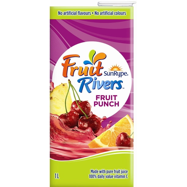 SunRype Fruit Rivers Fruit Punch 1L, Fruit Rivers Fruit Punch 1L ...