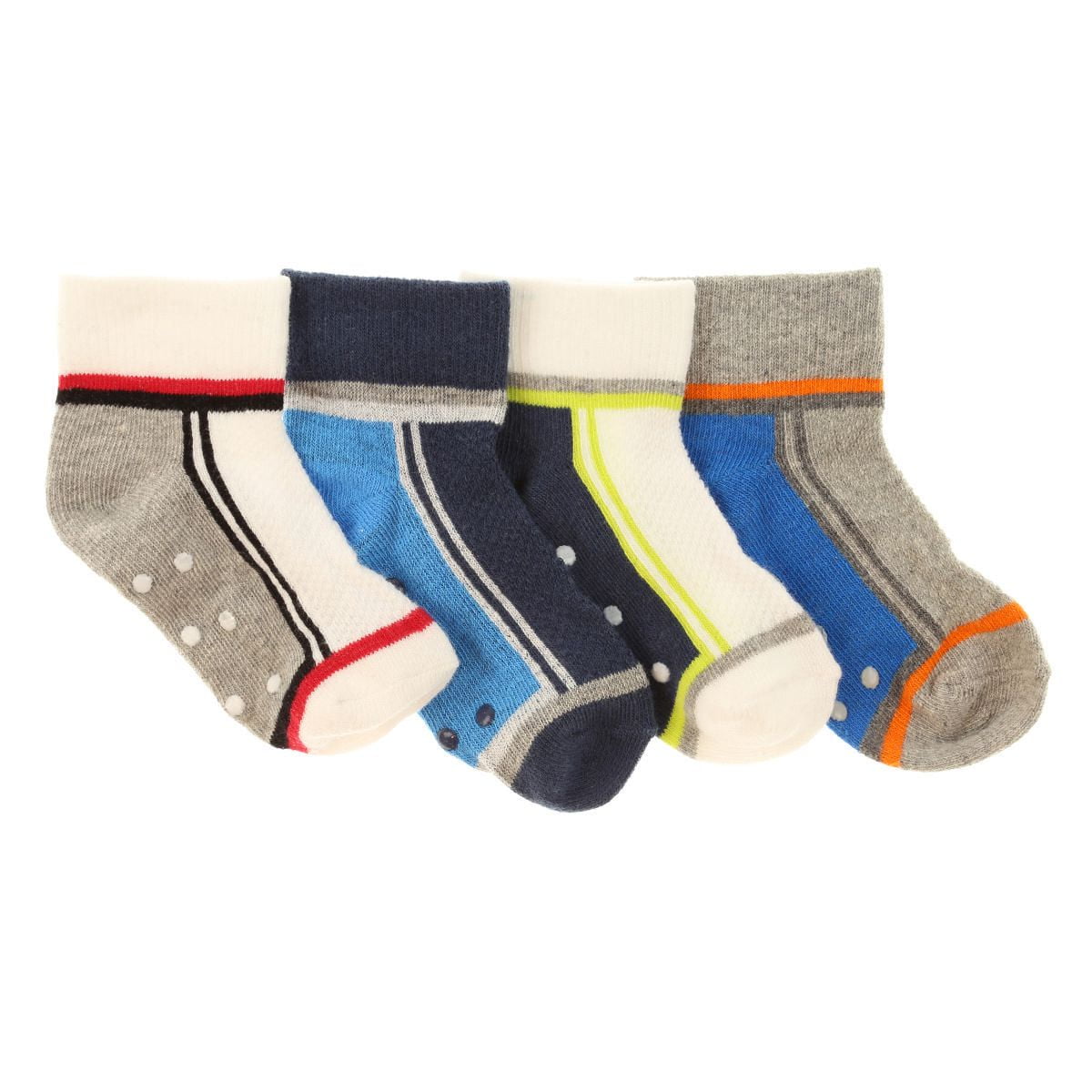 George Infant 4pk Anklet with Grippers, • 0-12 months, Shoe size 0-3  <br>• 12-24 months, Shoe size 2-5<br>• 24-36 months, Shoe size 5-8