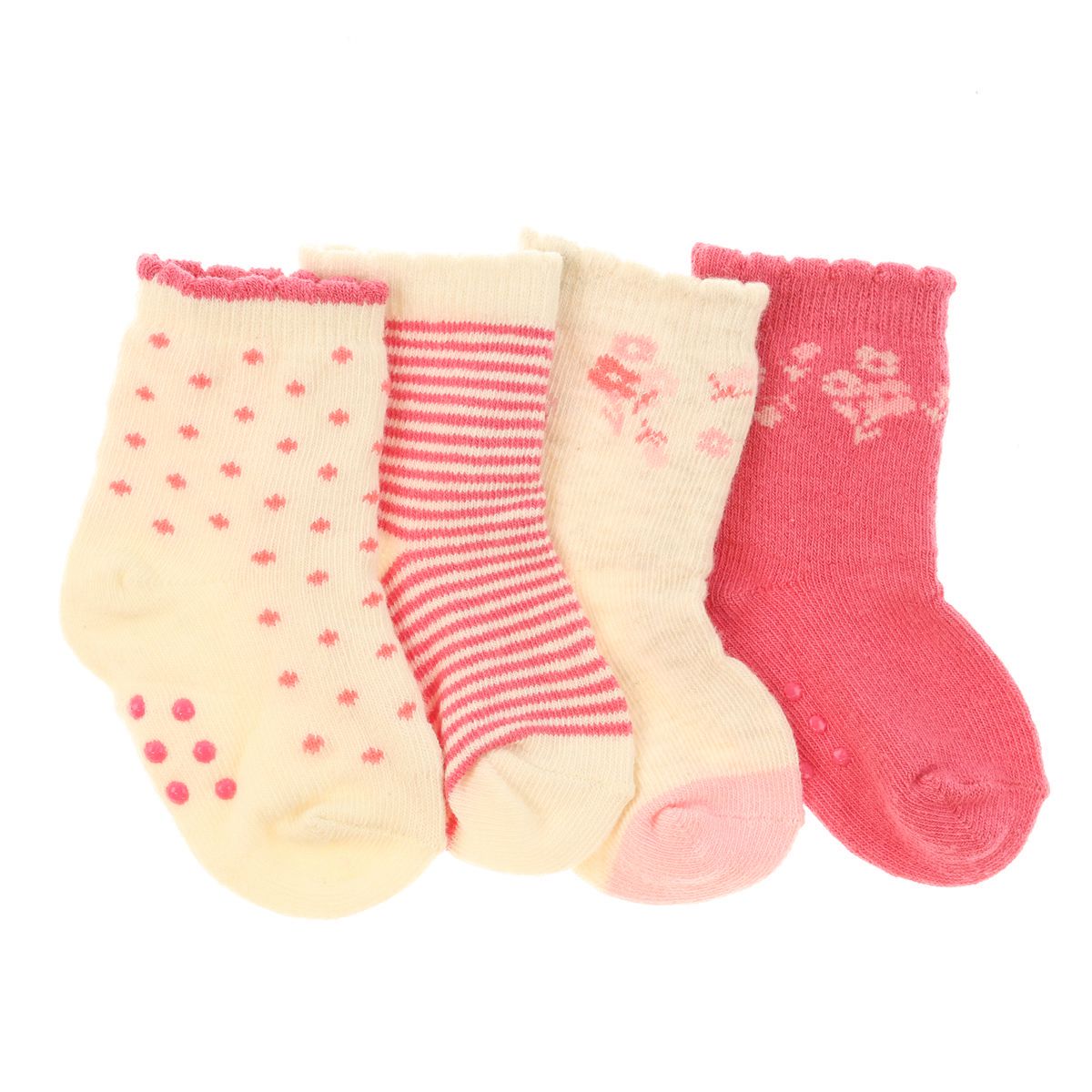 Infant Girls 4pk Crew Socks with Grippers Walmart Canada