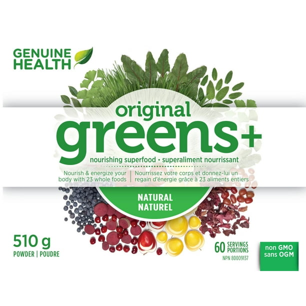 Genuine Health Greens+ Original, Green Superaliment, 510g, 60 Portions  510g, 60 Portions 