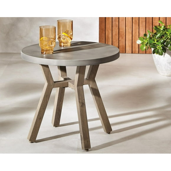 Better Homes & Gardens Prado Patio Outdoor Side Table - Brown, Hand-painted concrete finish