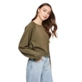thumbnail image 2 of No Boundaries Women's Cropped Crew Neckline Sweatshirt, 2 of 6