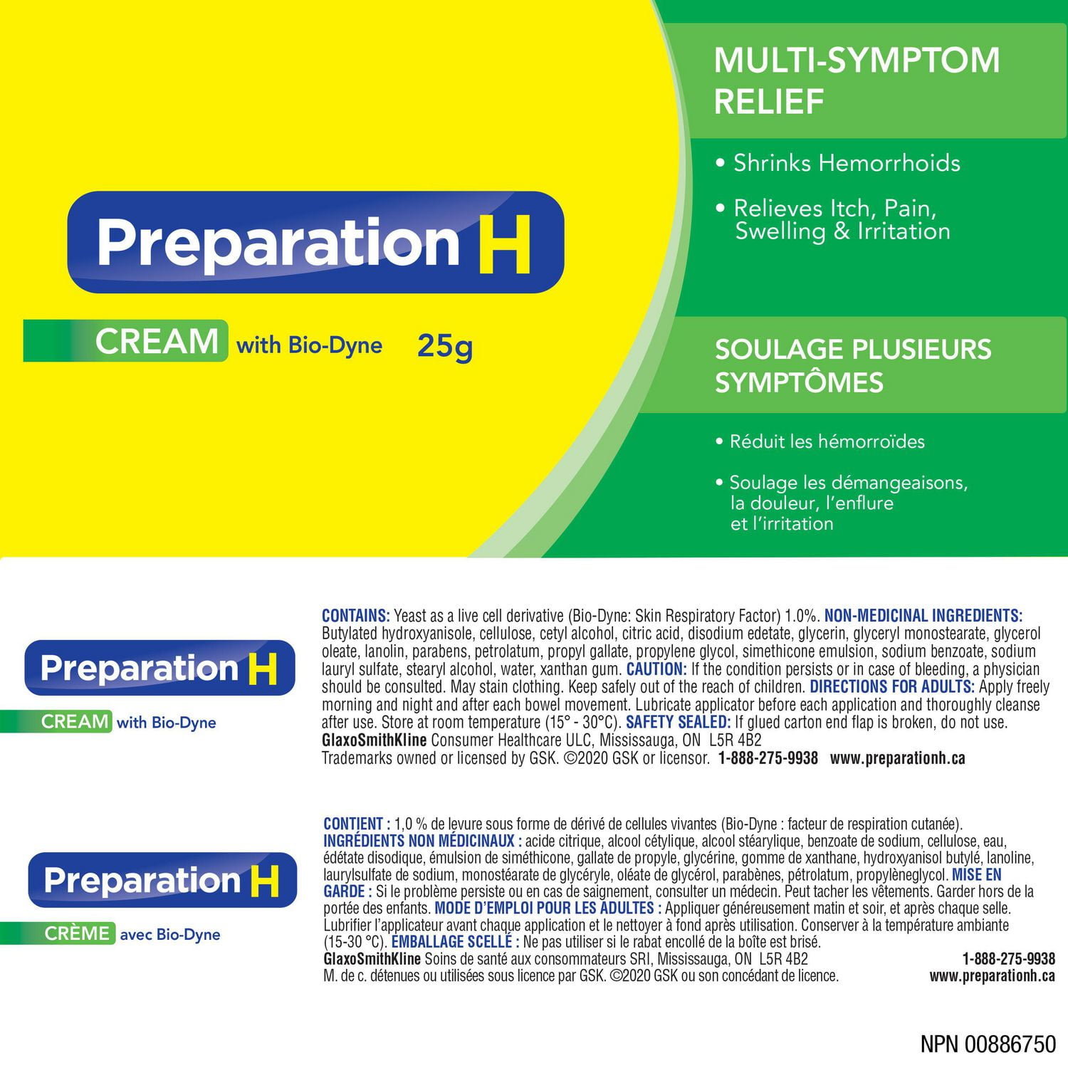 Preparation H® Multi-Symptom Hemorrhoid Treatment Cream with Bio