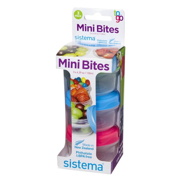 Rubbermaid Sistema Small Mini Bites Snack Containers 3 Count 130ml rubbermaid-sistema-small-mini-bites-snack-containers-3-count-130ml
