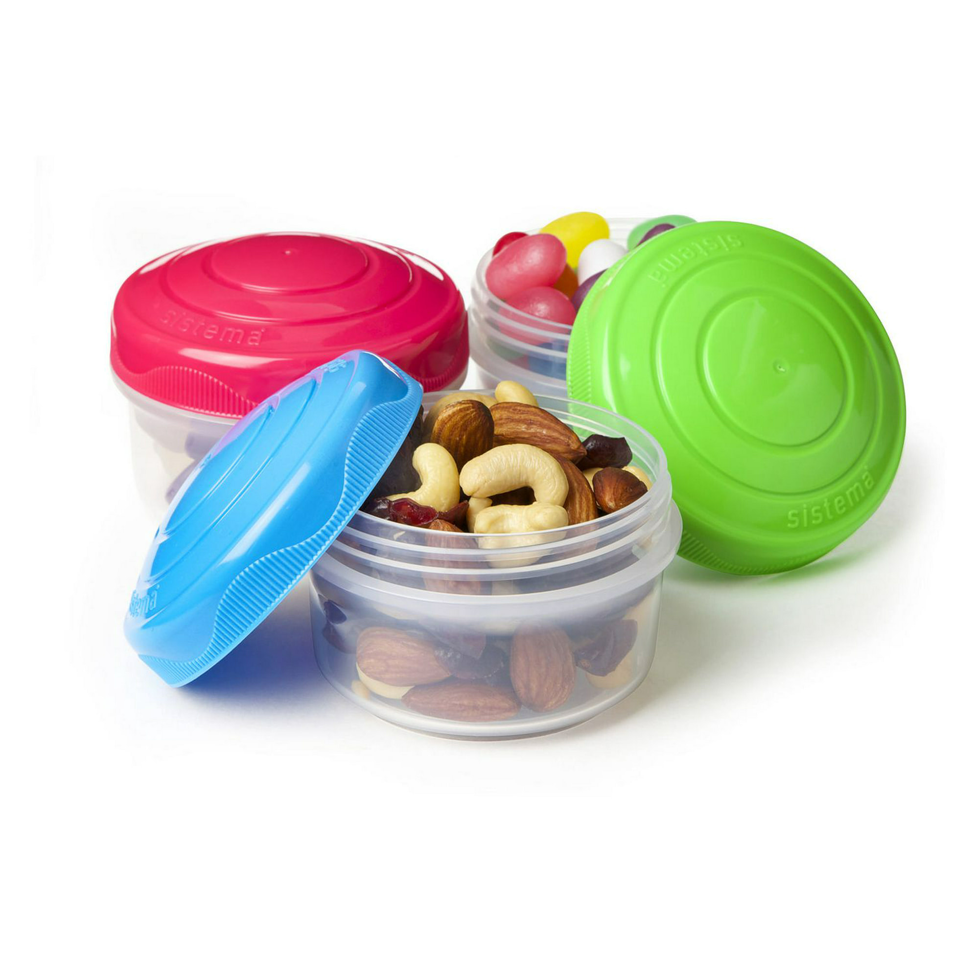 Rubbermaid Sistema Small Mini Bites Snack Containers, 3 Count, 130ml,  Assorted Colors, Set of 3 