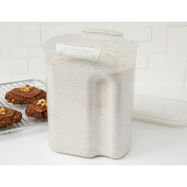 Sistema® Flour Container and Measuring Cup Set - Clear, 13.7 c