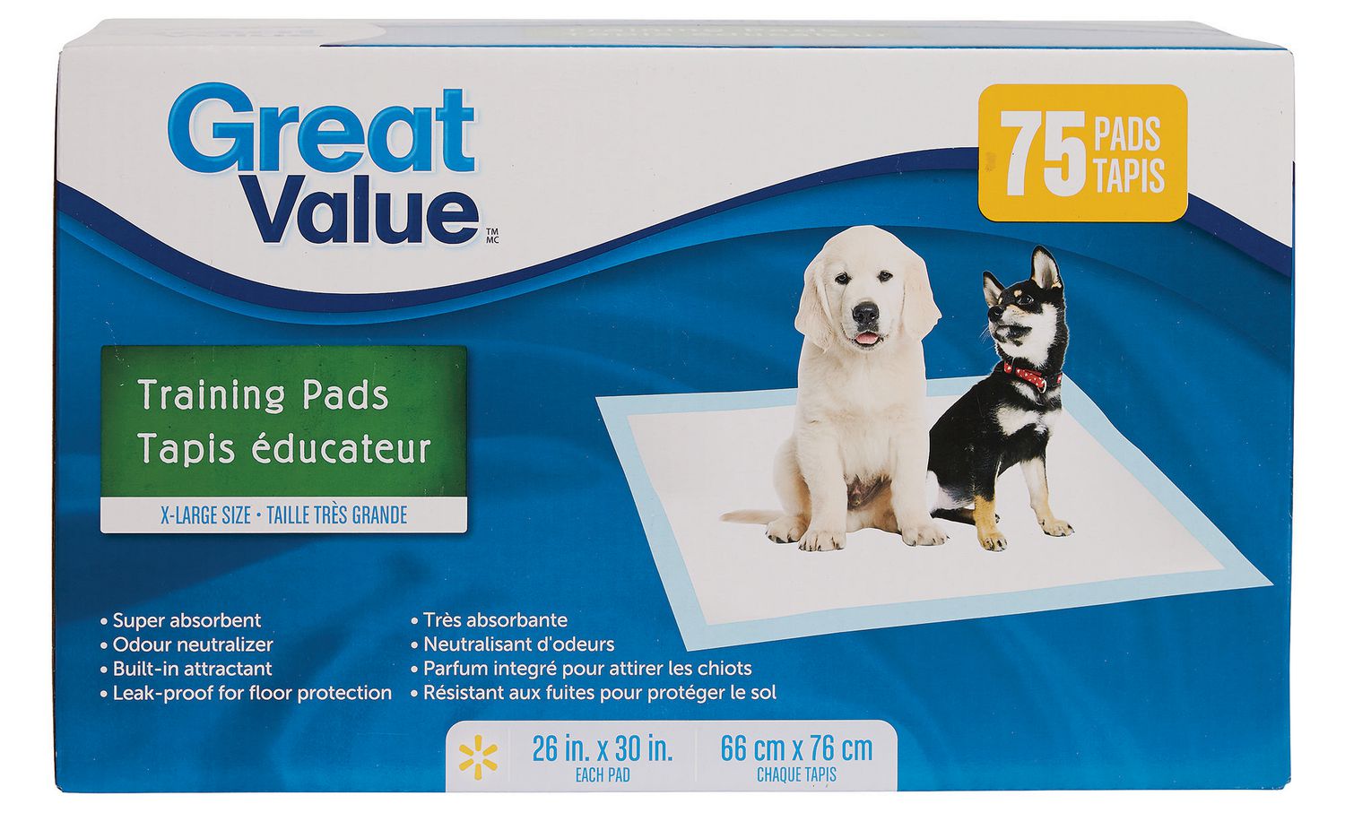 Great Value XLarge Puppy Training Pads Walmart Canada