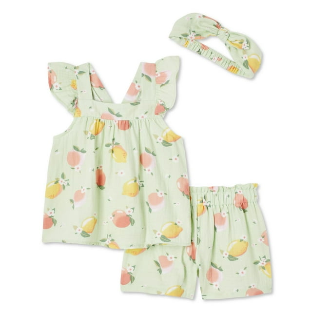 Ensemble 3 pièces avec short George pour petites filles