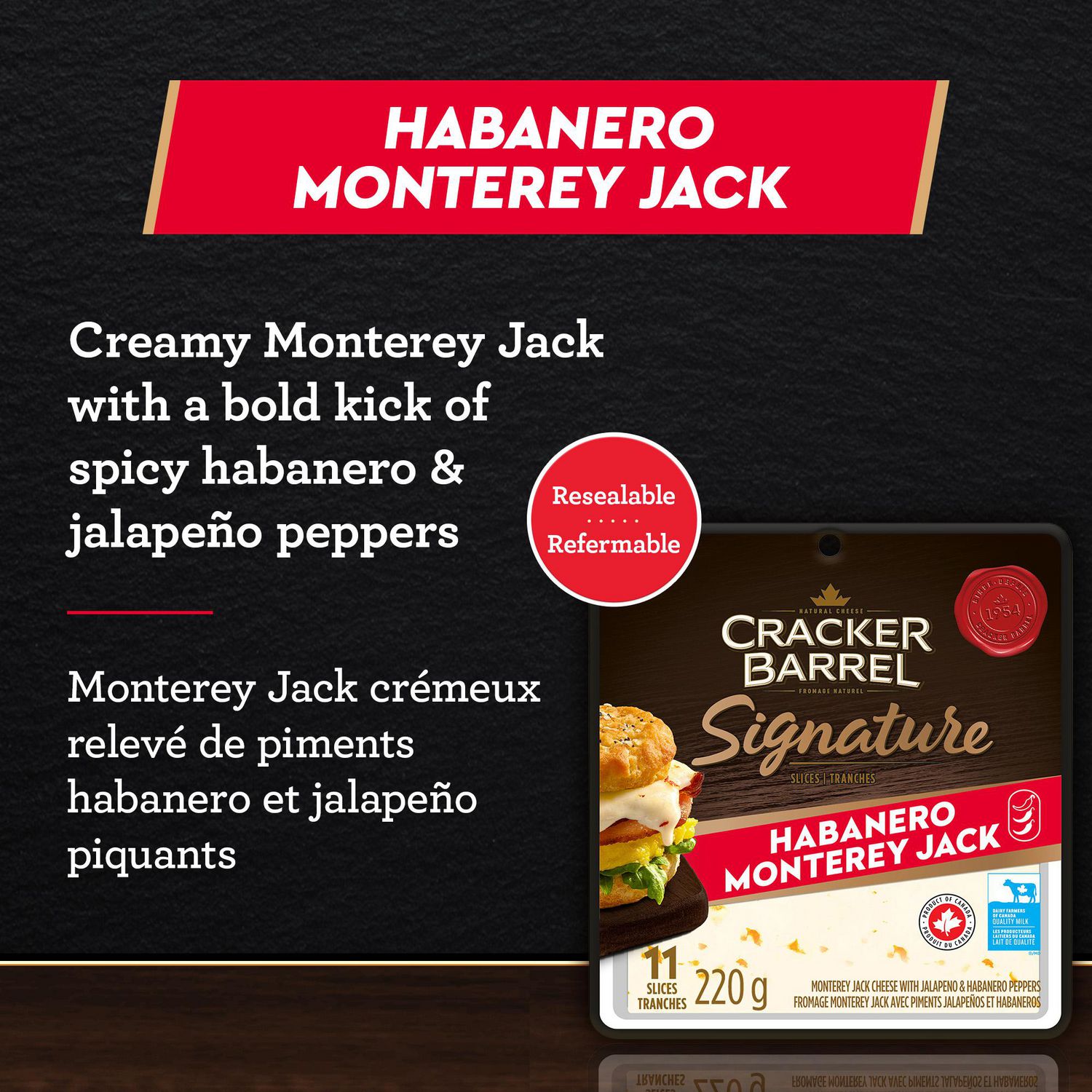 thumbnail image 4 of Cracker Barrel Habanero Monterey Jack Cheese Slices, 200g, 4 of 8