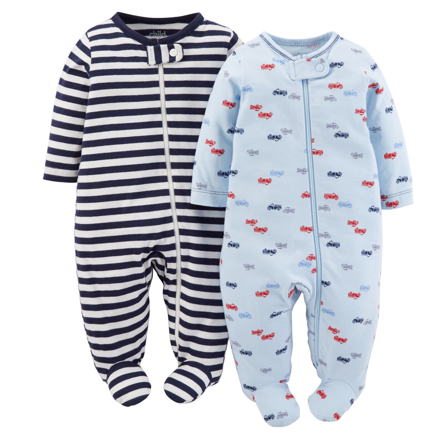 Child of Mine made by Carter's 2-Pack Zip-Up Sleep N Play Pajamas for Boys  | Walmart Canada