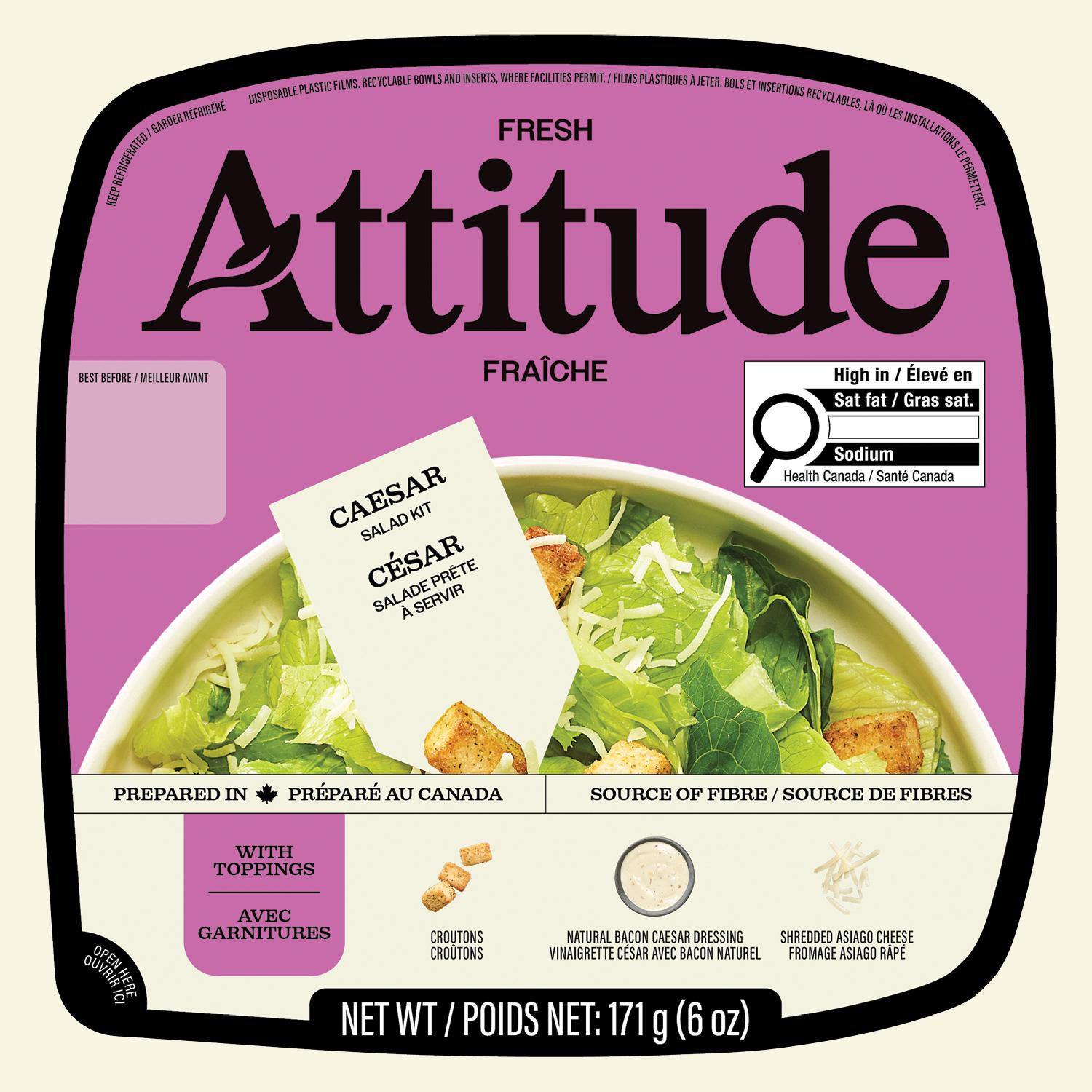 Attitude Fraîche - Salade prête à servir - César 171g 6 oz