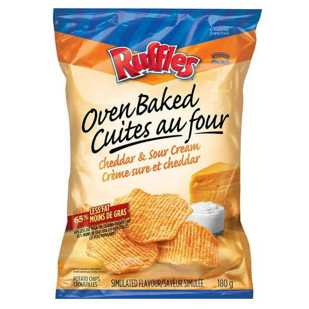 Ruffles Oven Baked Cheddar & Sour Cream Potato Chips - Walmart.ca