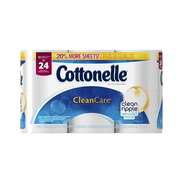 Papier hygiénique Clean Care de Cottonelle en rouleau double