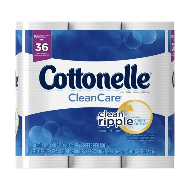 Papier hygiénique Clean Care de Cottonelle en rouleau double
