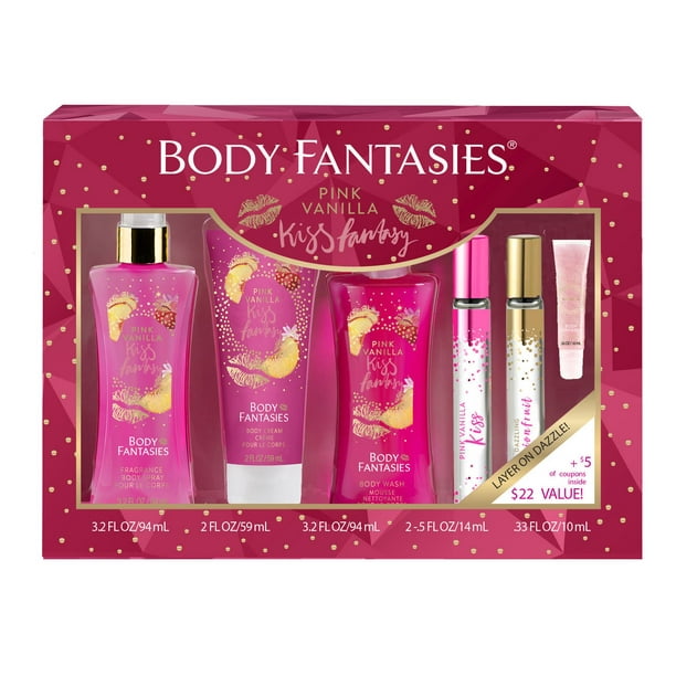 Coffret-cadeau de bain Pink Vanilla Kiss de Body Fantasies