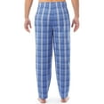 thumbnail image 3 of Fruit of the Loom Men's Sueded Jersey Cotton Sleep Pants. light blue plaid, 3 of 6