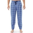 thumbnail image 1 of Fruit of the Loom Men's Sueded Jersey Cotton Sleep Pants. light blue plaid, 1 of 6