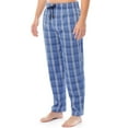 thumbnail image 2 of Fruit of the Loom Men's Sueded Jersey Cotton Sleep Pants. light blue plaid, 2 of 6