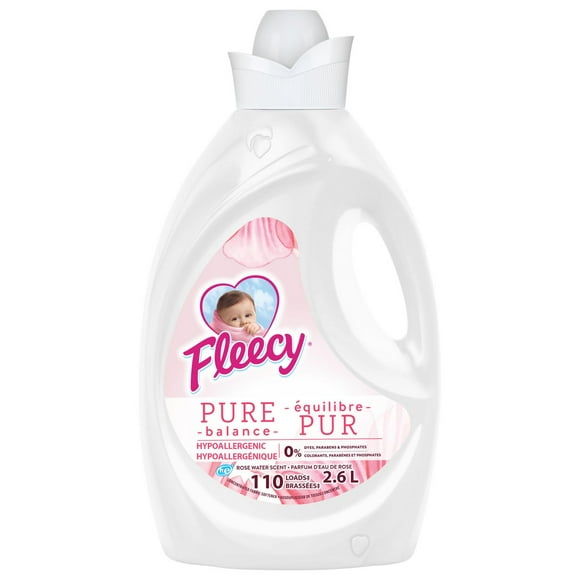 Fleecy Pure Balance Liquid Fabric Softener, Rose Water - 2.6L, 2.6L - 110 Loads