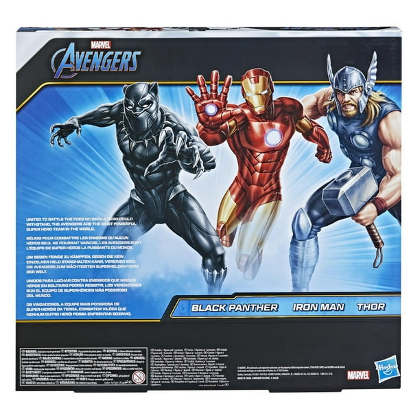 Marvel Avengers Titan Hero Series Black Panther Iron Man Thor, pack de 3  figurines de 30 cm, jouets Marvel pour enfants à partir de 4 ans 