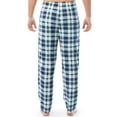 thumbnail image 3 of Fruit of the Loom Men's Sueded Jersey Cotton Sleep Pants, green and blue plaid, 3 of 7