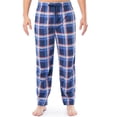 thumbnail image 1 of Fruit of the Loom Men's Sueded Jersey Cotton Sleep Pants, blue plaid, 1 of 7