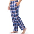 thumbnail image 2 of Fruit of the Loom Men's Sueded Jersey Cotton Sleep Pants, blue plaid, 2 of 7