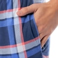 thumbnail image 4 of Fruit of the Loom Men's Sueded Jersey Cotton Sleep Pants, blue plaid, 4 of 7